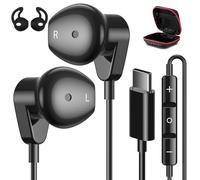 APETOO Casque USB C pour iPhone Air 17 16 Pro Max 15 Plus iPad, Samsung S25/S24/S23/S22/S21 HiFi Stéréo USB-C Écouteurs Filaires avec Microphone Contrôle du Volume Type C Écouteurs pour Pixel/OnePlus