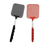 Apette à Mouche,Tapette à Mouches Extensible,Tapette à Mouche Manuelle TéLescopique，Portable Tapettes Anti Moustique,Pour NtéRieur Jardin Mouches Moustiques Insectes(Rouge, Noir，26-72cm)
