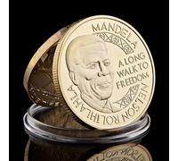 APEUODDHD Mémorial 1993 honoré par Le Prix Nobel de la Paix Afrique du Sud Président Nelson Mandela Pièce de Monnaie plaquée Or Ornement de Bureau en métal