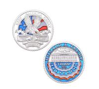 APEUODDHD Pièce commémorative Donald Trump plaquée Argent pièce de Collection Cadeau Ornement de Bureau en métal