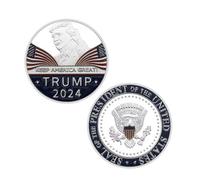 APEUODDHD Pièce commémorative Donald Trump plaquée Argent pièce de Collection Cadeau Ornement de Bureau en métal