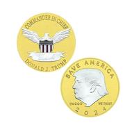 APEUODDHD Pièce commémorative Donald Trump plaquée Or pièce de Collection Cadeau Ornement de Bureau en métal
