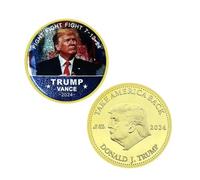 APEUODDHD Pièce commémorative Donald Trump plaquée Or pièce de Collection Cadeau Ornement de Bureau en métal