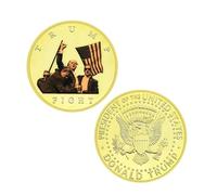 APEUODDHD Pièce commémorative Donald Trump plaquée Or pièce de Collection Cadeau Ornement de Bureau en métal