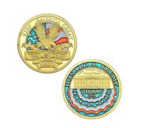 APEUODDHD Pièce commémorative Donald Trump plaquée Or pièce de Collection Cadeau Ornement de Bureau en métal