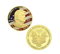 APEUODDHD Pièce commémorative Donald Trump plaquée Or pièce de Collection Cadeau Ornement de Bureau en métal