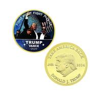 APEUODDHD Pièce commémorative Donald Trump plaquée Or pièce de Collection Cadeau Ornement de Bureau en métal