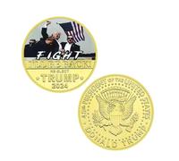 APEUODDHD Pièce commémorative Donald Trump plaquée Or pièce de Collection Cadeau Ornement de Bureau en métal