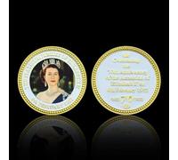 APEUODDHD Pièce de Collection en Or de la Reine d'Angleterre. La Grande pièce commémorative Elizabeth II dans Une Capsule. Souvenir de la pièce Forever Queen.
