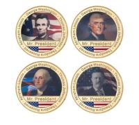 APEUODDHD Pièces commémoratives en Or des présidents américains Mémorial National du Mont Rushmore Pièces commémoratives américaines Cadeaux 4 pièces