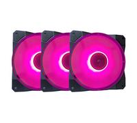 APEVIA CO312L-PK Cosmos Lot de 3 ventilateurs ultra silencieux avec 16 LED et coussinets en caoutchouc anti-vibrations Rose 120 mm