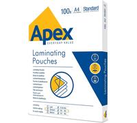 Apex A4 Laminating Pouches 100 Microns 100 Sheets Laminator Glossy Finish High Quality Professional Finish Occasional Use