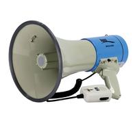 Apex electronics MegaUSB - Bleu - Mégaphone portable - 25 W - Portée 1500 m - Micro filaire - Sirène - Rechargeable USB - ABS robuste - Entrée USB - Sans Bluetooth ni Wi-Fi