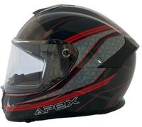 APEX FT300 Vienna Casque, Noir/Gris/Rouge, Taille XS (53/54)