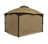 APEX GARDEN Ensemble de Rideaux d'intimité universels pour tonnelle de 3 x 3,6 m (Beige)