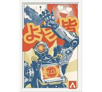 Apex Legends - Poster - Pathfinder Manga + cadre interchangeable, Shinsuke® Maxi MDF blanc, vitre acrylique