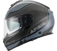 Apex MC500 Carbon Dolomites, casque rabattable XXL Noir/Gris/Argent Noir/Gris/Argent
