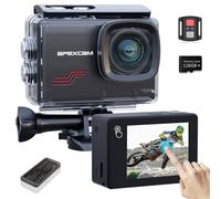 Apexcam Caméra Sport 4K 60FPS 64MP Caméra Étanche 40M Action Cam WiFi avec Micro SD 128GB Écran Tactile Stabilisateur EIS avec Kits d'accessoires pour Sports Extrêmes et Loisirs