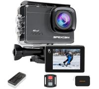 Apexcam Caméra Sport 4K 60FPS 64MP Écran Tactile Stabilisation EIS Camera Étanche 40M WiFi Télécommande avec 2 Batteries 1350mAh Étui Inclus - Action cam Plein Air