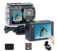 Apexcam Caméra Sport 4k WiFi EIS Double Écrans Tactile Caméras Étanche 40M HD Caméscope 20MP Caméra d'action Caméras Sportives et Kit d'accessoires…
