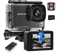 Apexcam M80 Caméra Sport 4K 60FPS Étanche 40M avec Micro et 128Go d'Accessoires