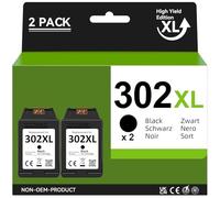 APEXCOLOR 302 Druckerpatronen Wiederaufbereitet für HP Patrone 302 XL Schwarz für HP Envy 4525 Druckerpatronen Kompatibel für OfficeJet 3831 5230 für DeskJet 3630 3636 für Envy 4520 4527 (2 Pack)