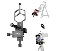 APEXEL Adaptateur pour Téléphone Portable Télescopique Métallique à Trois Axes avec Bluetooth, Réglage XYZ sur 3 Axes, Compatible avec Les Jumelles, Les Monoculaires et Les Microscopes