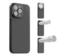APEXEL Étui de Téléphone avec Objectif Fileté de 17 mm Compatible avec l'iPhone 15 Pro, Compatible avec Tous Les Téléobjectifs et Objectifs Macro, Pas de 0,75 mm, étui de Téléphone Noir