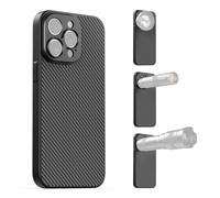 APEXEL Étui de Téléphone avec Objectif Fileté de 17 mm Compatible avec l'iPhone 15 Pro Max, Compatible avec Tous Les Téléobjectifs et Objectifs Macro, Pas de 0,75 mm, étui de Téléphone Noir