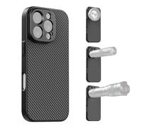 APEXEL Étui de Téléphone avec Objectif Fileté de 17 mm Compatible avec l'iPhone 16 Pro, Compatible avec Tous Les Téléobjectifs et Objectifs Macro, Pas de 0,75 mm, étui de Téléphone Noir