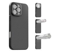 APEXEL Étui de Téléphone avec Objectif Fileté de 17 mm Compatible avec l'iPhone 16 Pro Max, Compatible avec Tous Les Téléobjectifs et Objectifs Macro, Pas de 0,75 mm, étui de Téléphone Noir