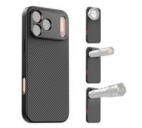 APEXEL Étui de Téléphone avec Objectif Fileté de 17 mm Compatible avec l'iPhone 17 Pro Max, Compatible avec Tous Les Téléobjectifs et Objectifs Macro, Pas de 0,75 mm, étui de Téléphone Noir