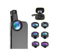APEXEL Nouveau Jeu 6 en 1 Objectif de la CaméRa Photographe Jeu de Lentilles de TéLéPhone Mobile Macro Grand Angle ŒIl de Poisson CPL Filtre pour