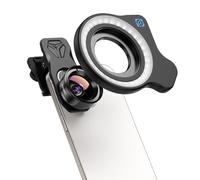 APEXEL Objectif Macro Professionnel avec Lumineux d'Appoint pour Smartphone - Compatible avec iPhone, Samsung, Galaxy, Android et Presque Tous Les téléphones, Accessoire d'objectif pour iPhone