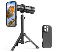 APEXEL Objectif Téléobjectif Portable avec Coque Intégrée pour iPhone 16 Pro - Objectif 36x avec Support pour Trépied