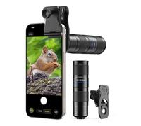 APEXEL Téléobjectif Compact Zoom 5x-10x pour Téléphones Portables avec Clip, Objectif Téléobjectif Multicouches Adapté aux iPhone 17/16/15..., Samsung, Pixel et Autres Smartphones,Noir Brillant