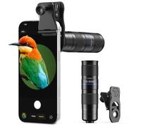 APEXEL Téléobjectif Compact Zoom 5x-10x pour Téléphones Portables avec Clip Universel, Objectif Téléobjectif Multicouches Adapté aux iPhone 17/16/15..., Samsung, Pixel et Autres Smartphones,Noir