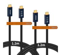 APEXSUN Lot de 2 câbles coaxiaux USB C M/M de 1,2 m, câble USB C vers USB C prenant en charge Thunderbolt 4/3, USB 4, charge 240 W, écran 8K, transfert de données 40 Gbit/s pour SSD externe, EGPU,