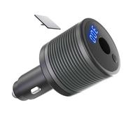 APGLSXY Adaptateur de prise compact pour véhicule avec corps nervuré, entrée 12 V 24 V vers sortie 30 V, affichage de la tension et bouton d'alimentation pour les configurations de voyage en voiture