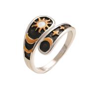 APGLSXY Anneaux robustes et réglables en cuivre avec motif lune, étoile et soleil pour un usage quotidien polyvalent et soleil lunes étoile