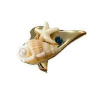 APGLSXY Bague élégante en forme de conque et d'étoiles de mer - Accessoire de doigt réglable - Parfait pour offrir en cadeau et tenue décontractée, One Size, Comme décrit, Comme décrit.