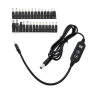 APGLSXY Câble adaptateur USB vers DC5525 5,5 x 2,5 mm 120 cm avec plusieurs embouts pour appareil PD5V-20V Cordon d'alimentation Embouts interchangeables