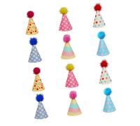 APGLSXY Chapeaux d'anniversaire et chapeaux de fête pour petit chien, bonnets coniques imprimés avec boule décorative et fermeture pour fête des animaux, couvre-chef d'anniversaire, chiot photo
