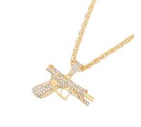 APGLSXY Collier d'assaut tendance avec pierres de zircone cubique de qualité supérieure pour des styles uniques hipsters streetwear diamants accessoire fête bijoux chaîne étincelante machine, One Size