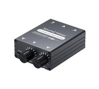 APGLSXY Commutateur de son 3,5 mm Adaptateur double canal Boîtier en aluminium Mixage sonore pour production musicale en plein air Mélangeur sonore portable