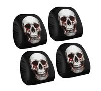 APGLSXY Dark Theme Protection de siège de véhicule A | 4 housses élastiques imprimées pour de nombreux appuie-têtes standard avec tissu doux d'entretien