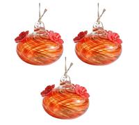 APGLSXY Decoratvie Lot de 3 petits abreuvoirs en verre pour oiseaux Design élégant fabriqué à la main Convient pour les arrangements extérieurs Mangeoire à oiseaux en verre