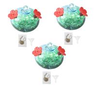 APGLSXY Decoratvie Lot de 3 petits abreuvoirs en verre pour oiseaux Design élégant fabriqué à la main Convient pour les arrangements extérieurs Mangeoire à oiseaux en verre
