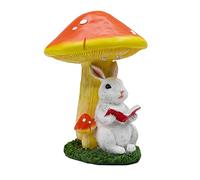 APGLSXY Figurine champignon en résine avec éclairage solaire - Idéale pour l'extérieur, la cour, le jardin, la maison, la décoration de lapins
