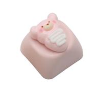 APGLSXY Joli ours de dessin animé Pizza touches en résine 3D Art Mécanique Accessoires de clavier Décoratifs Couleurs Décoratives Touches en résine Ours de dessin animé